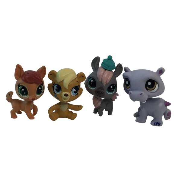 Littlest Pet Shop LPS #3839 Bear #37 Daphne Deer #1449 Hippo #176 Hattie Llama - Picture 1 of 11
